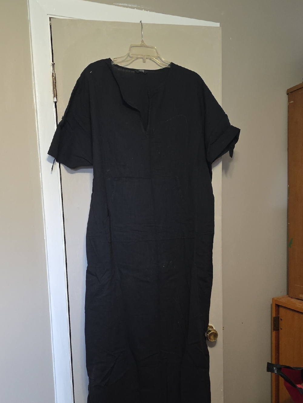 Black Linen Dress Xl